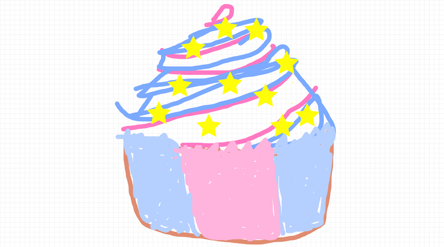 a color story: pink, blue dyes and the cupcake